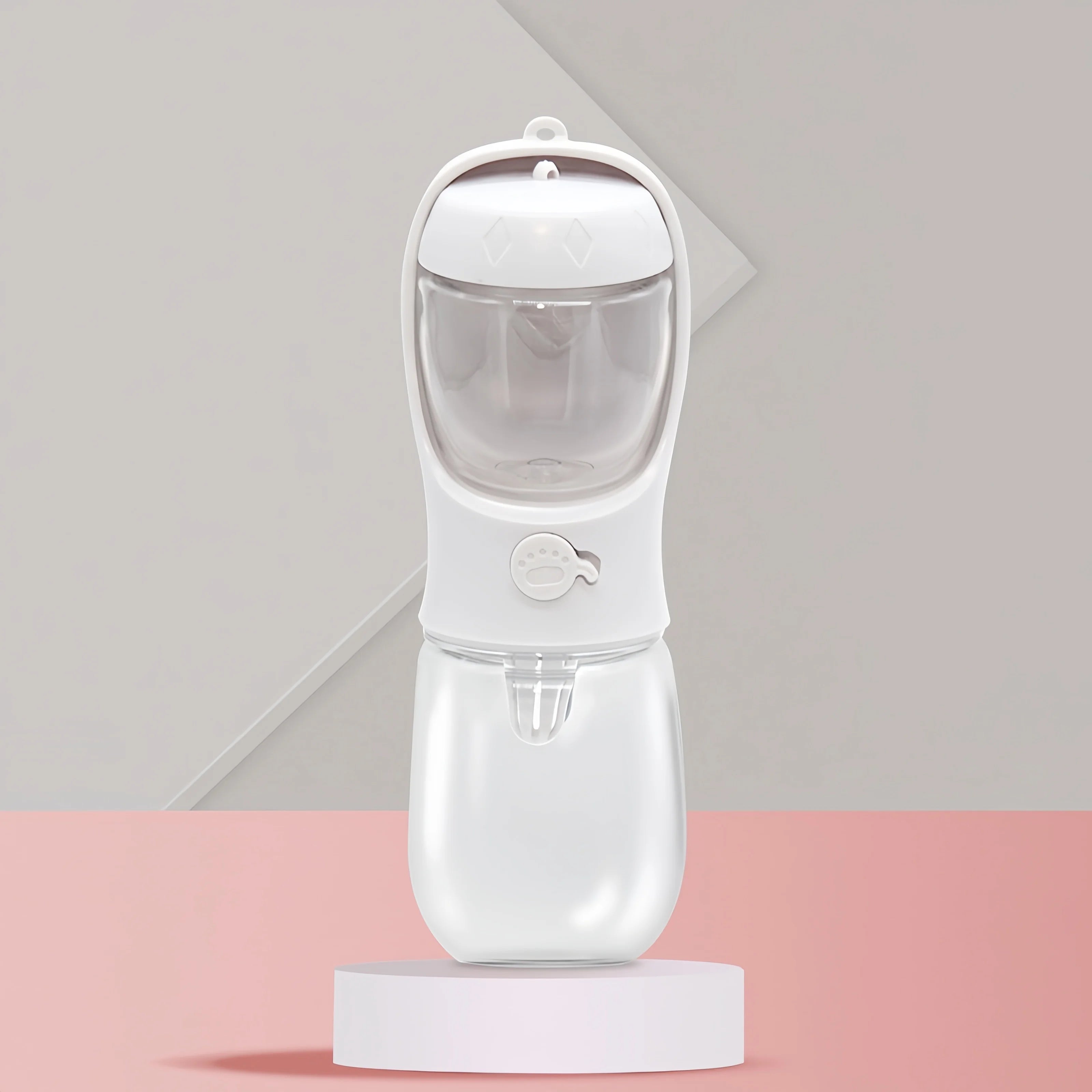 Portable Pet Water Bottle with Built-In Food Storage