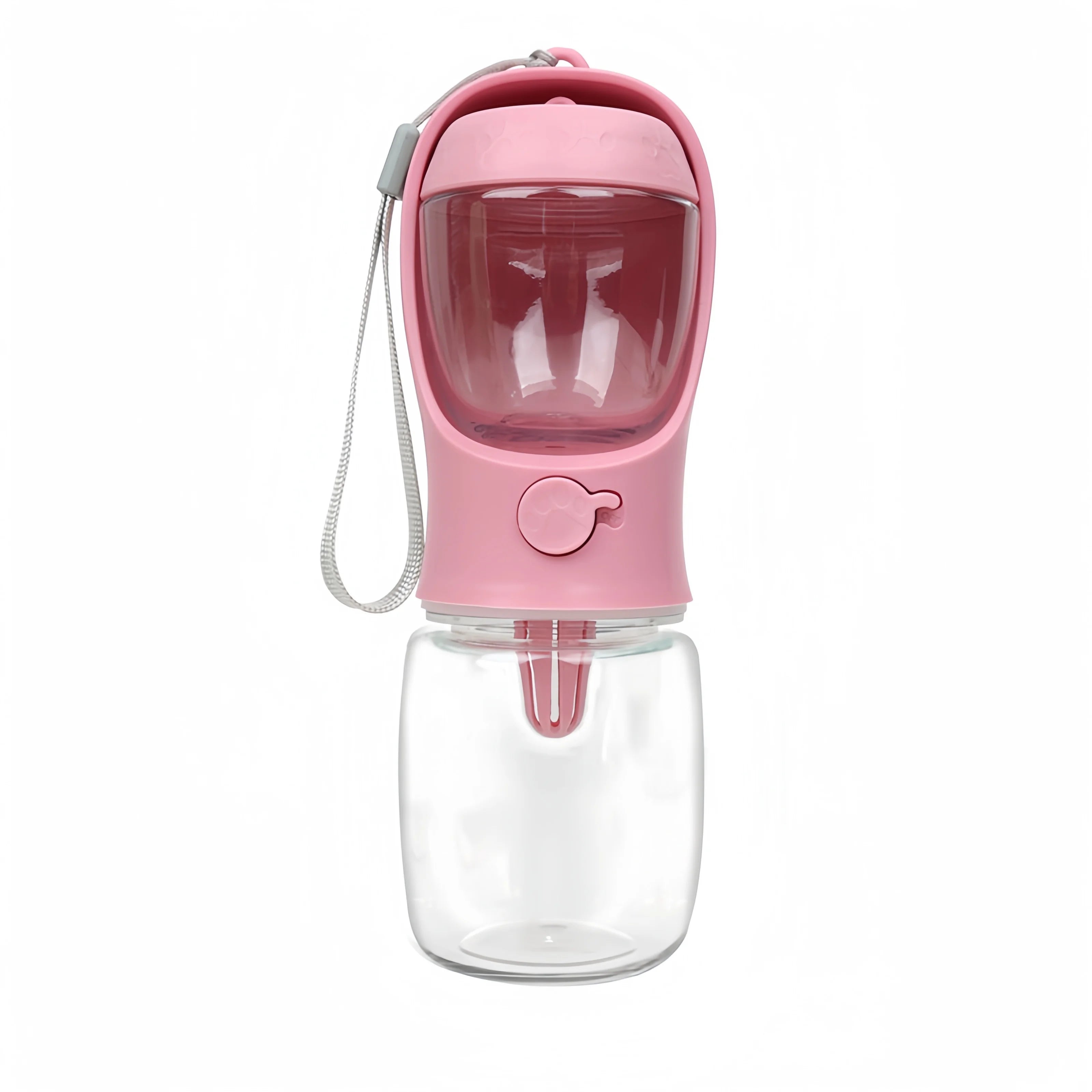 Portable Pet Water Bottle with Built-In Food Storage